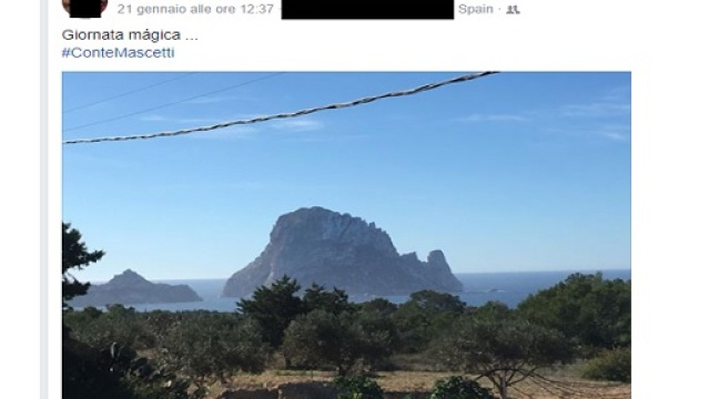 Un post privo del tasto 'condividi'