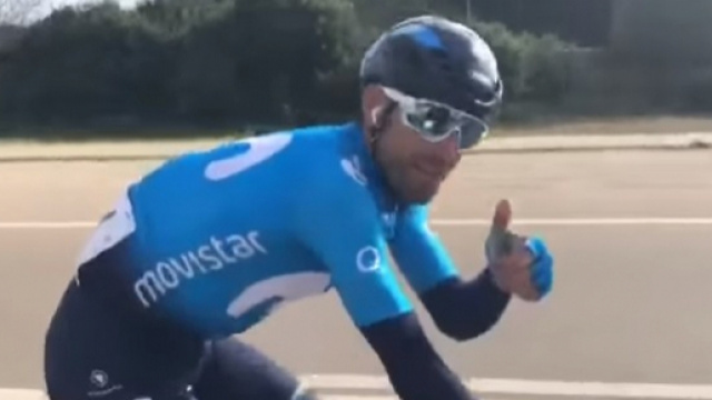 Alejandro Valverde, primo giorno di corsa dopo l'incidente del Tour de France