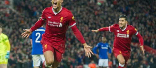 Van Dijk celebrating the 2-1 - liverpoolecho.co.uk