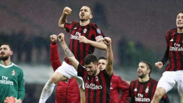Milan esultanza dopo vittoria 1