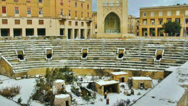 L'anfiteatro innevato nel gennaio 2017.