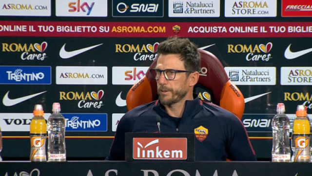 Il tecnico della Roma Di Francesco in conferenza stampa
