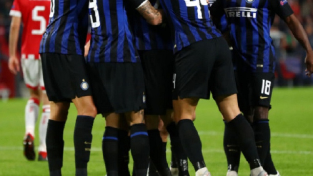 L'esultanza dei neroazzurri al gol del vantaggio con Icardi (FC Inter 1908)