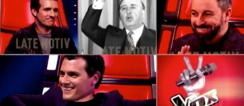 Casado, Franco, Abascal y Rivera en 'La Vox'. / TWITTER