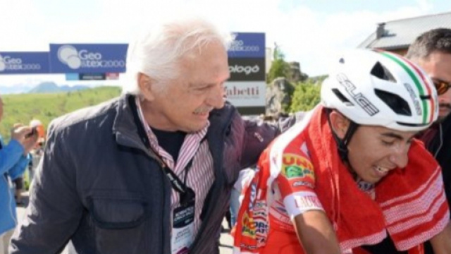 Gianni Savio, team manager della Androni, con Ivan Ramiro Sosa