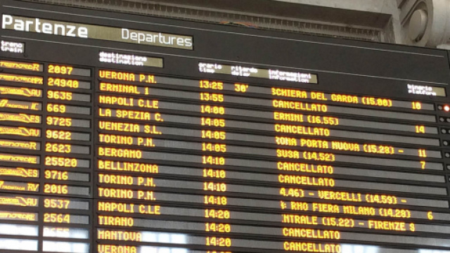 Sciopero treni 25 e 26 ottobre 2018