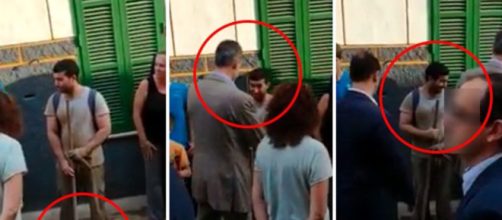 Felipe VI en Mallorca neg&aacute;ndose a coger la escoba