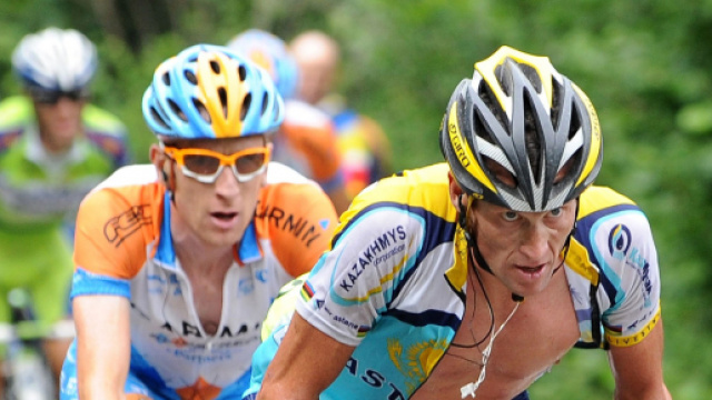 Lance Armstrong e Bradley Wiggins al Tour 2009.
