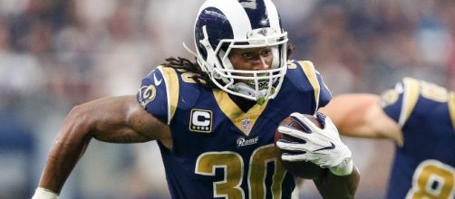 The Los Angeles Rams' Todd Gurley is the NFL's rushing leader after Week 6. - [SANFRANFANAD / YouTube screencap]