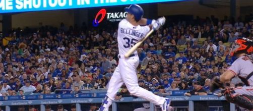 Cody Bellinger put the L.A. Dodgers on the board early with a two-run shot in Monday's NL West tiebreaker game. - [MLB / YouTube screencap]