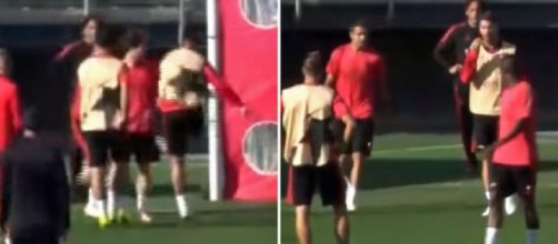 Capturas del momento en el que a Ramos se le cruzan los cables. / MARCA