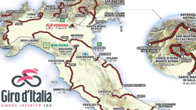 Giro d&rsquo;Italia: scoperto il percorso, ci sono Mortirolo e Gavia