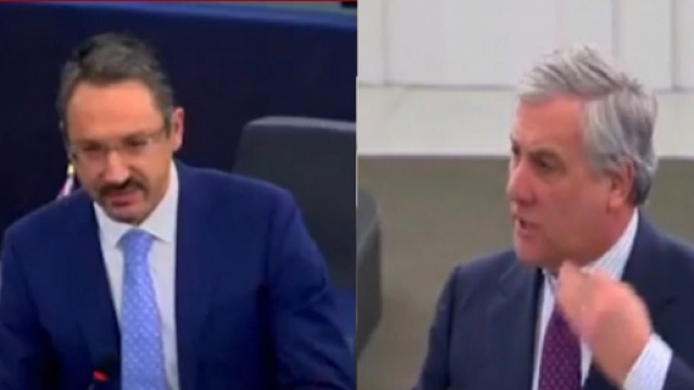 Pedicini contro Tajani a Bruxelles: il Presidente del Parlamento Europeo si infuria Ph. Youtube