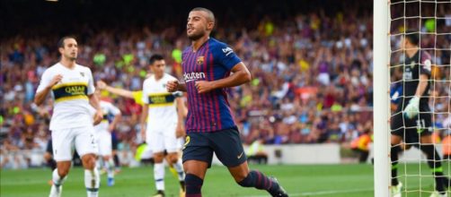 Rafinha durante un encuentro del FC Barcelona en la pretemporada