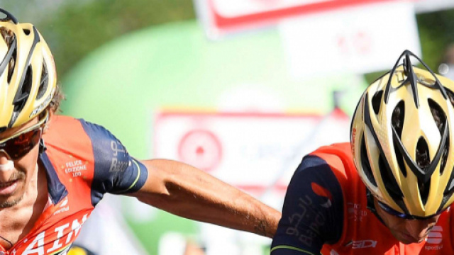 Franco Pellizotti insieme a Vincenzo Nibali