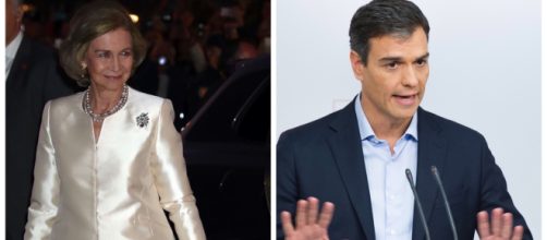 Do&ntilde;a Sof&iacute;a y Pedro S&aacute;nchez en imagen