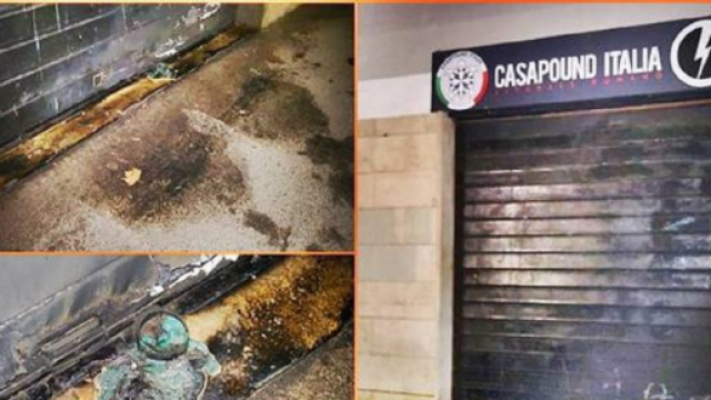 Casapound, attentato incendiario contro la sede