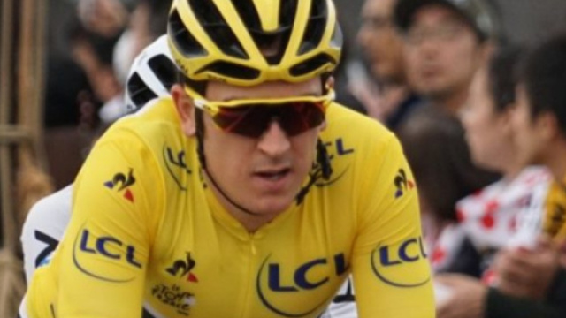 Geraint Thomas impegnato al Criterium di Saitama