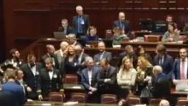 Banchi occupati da Forza Italia durante l'approvazione dell'emendamento sul blocco della prescrizione ai processi