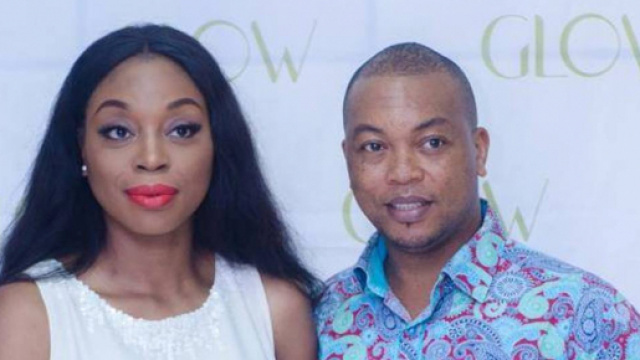 La jeune Laetitia Yota et le pr&eacute;sentateur t&eacute;l&eacute; Eric Christian Nya (c) Eric Christian Nya