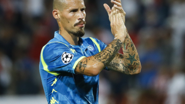 Il Napoli di capitan Hamsik domani in campo contro il Liverpool.