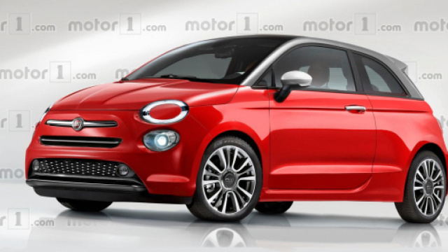 Rendering della futura Fiat 500 - motor1.com