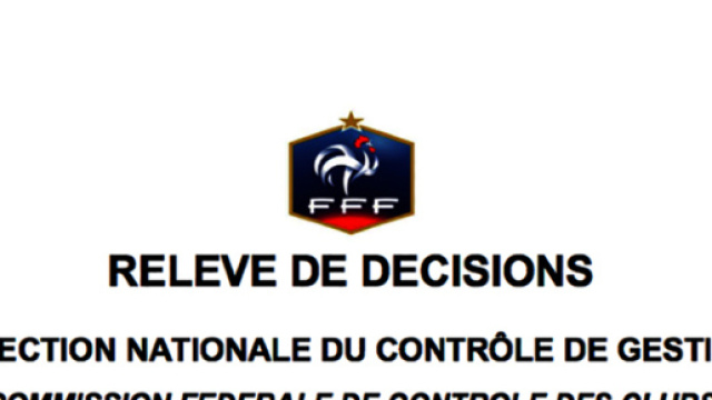Football : D&eacute;cisions de la DNCG