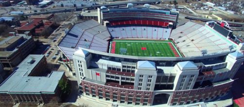 The Nebraska football team hosted Datona Jackson at memorial [image via Brandon Anderson/YouTube https://www.youtube.com/watch?v=tIsPisdtLOI]