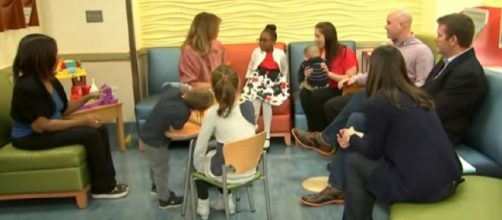 Melania Trump visits children's hospital. [Image source/Associated Press YouTube video]