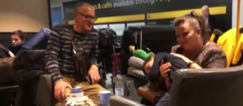 Passengers stranded at Gatwick Airport as rogue drone shuts down skies. [Image source/The Sun YouTube video]