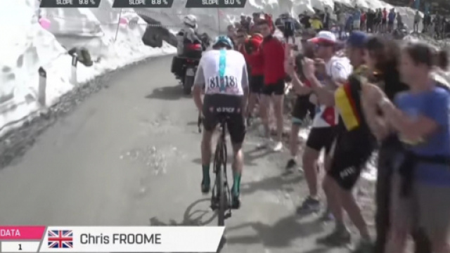 Chris Froome all'attacco sul Colle delle Finestre