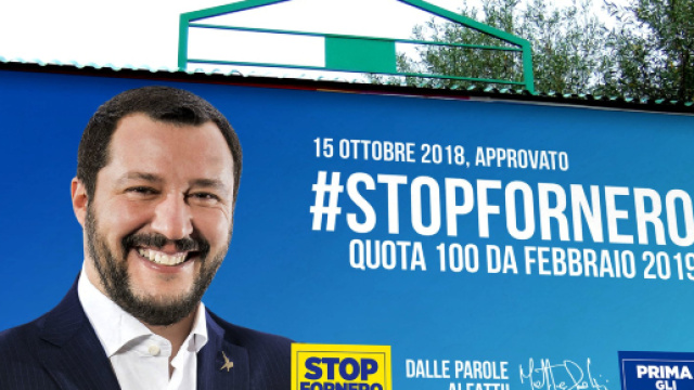 Salvini: reddito di cittadinanza e quota 100 nel 2019.
