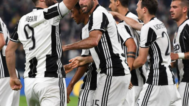 Esultanza dei giocatori della Juve