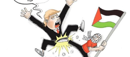 Cartoon of Trump's decision to recognise Jersusalem as Israel's capital - Free Palestine - Facebook