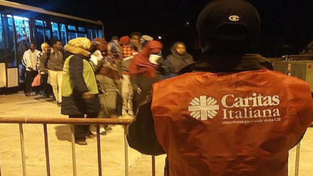 L'immagine dell'arrivo da Twitter (CaritasItaliana)