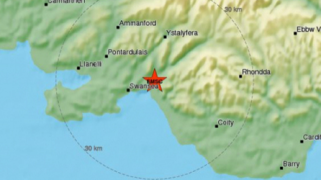 Un terremoto in Galles sabato 17 febbraio 2018