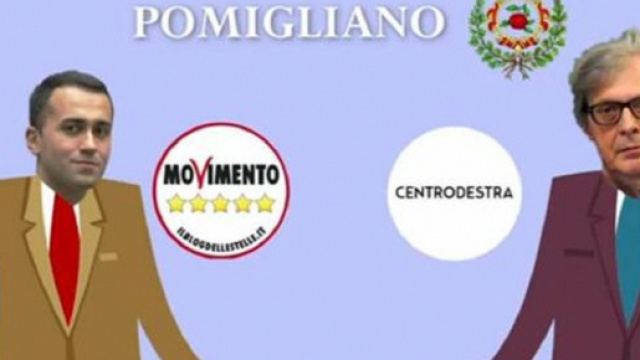 Sgarbi si scontra con Di Maio a Pomigliano. Foto Corriere.it