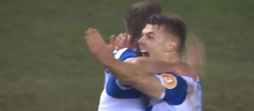 Wigan celebrates after late winner [Image source: The Emirates FA Cup/YouTube]