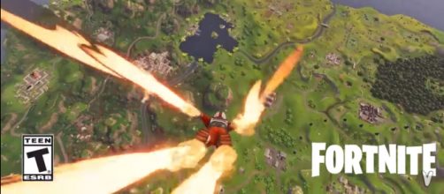 A skydiving FX trail in 'Fortnite' - YouTube/Vigor