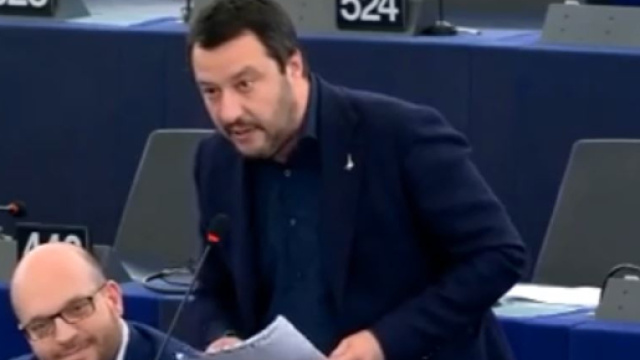 Matteo Salvini al Parlamento Europeo
