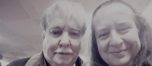 El poeta y pintor Carlos D'Ors con la escritora Mar&iacute;a &Aacute;ngeles Aparicio Bello