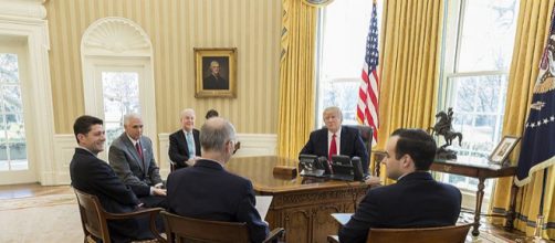 President Trump's First 100 Days (Image credit &ndash; Benjamin Applebaum, Wikimedia Commons)