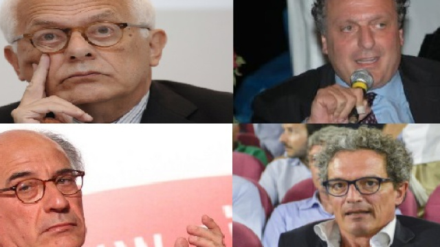 Visco, Cento, Angius e Folena in platea alla presentazione di Liberi e Uguali di Grasso (foto di archivio)