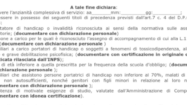 Modello domanda part-time personale Ata.