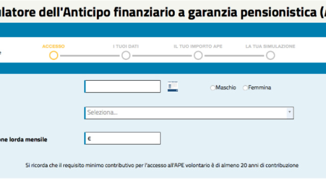 Il simulatore sul sito dell'Inps.