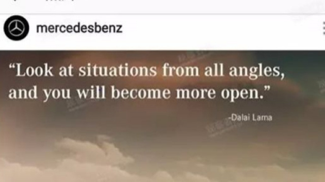 La frase della discordia pubblicata su Instagram