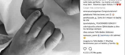 "Bienvenido Ciro!!! Gracias a Dios sali&oacute; todo perfecto. la mam&aacute; y &eacute;l est&aacute;n muy bien. Estamos s&uacute;per felices !!!!!", public&oacute; Messi.