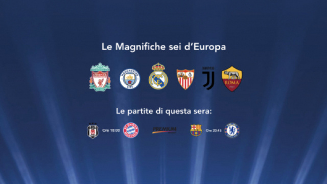 Le Magnifiche sei d'Europa e le partite di questa sera.