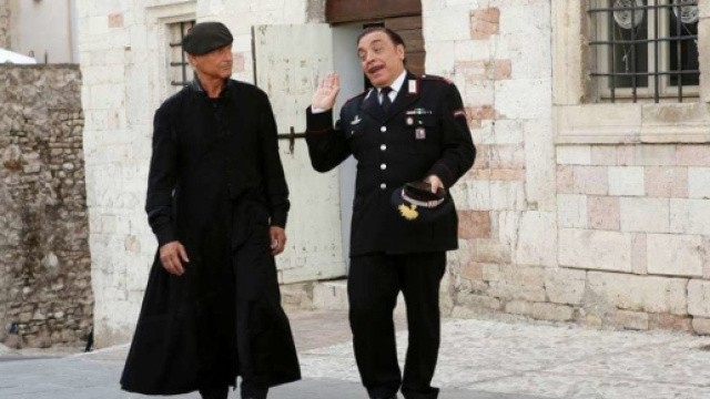 Una scena di una puntata di "Don Matteo"