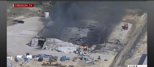 The firefighters have left the fire burn out by itself. [image source: YouTube/CBS News